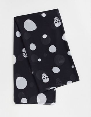 Bolongaro Trevor skull print casual scarf in black and white