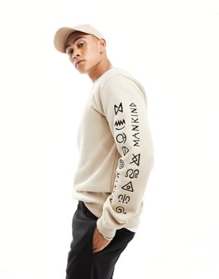 Bolongaro Trevor sleeve print sweatshirt in stone - ASOS Price Checker