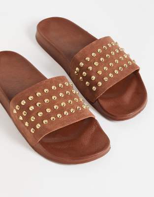 Bolongaro Trevor sliders in brown - ASOS Price Checker