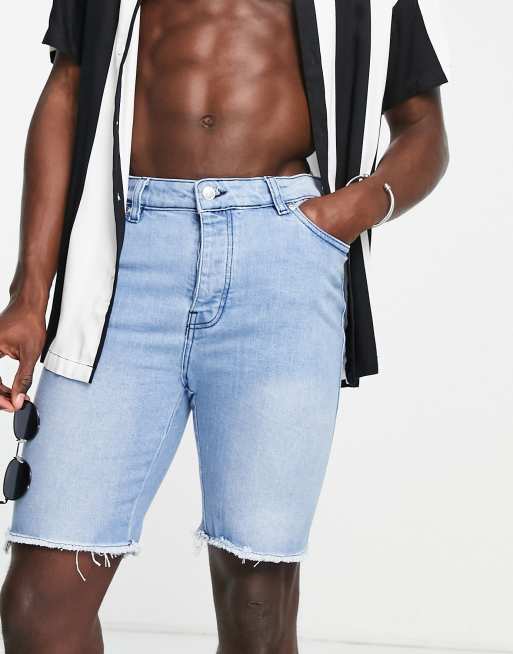 Mens raw hem discount shorts