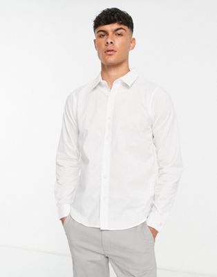 slim fit classic shirt-White