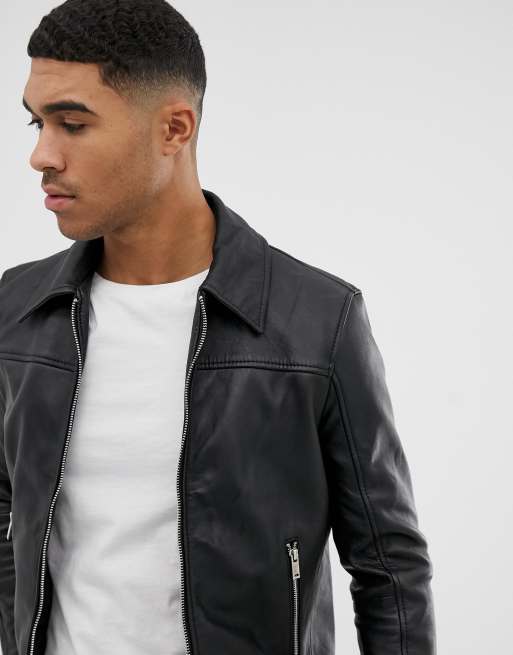 Tall slim 2024 leather jacket