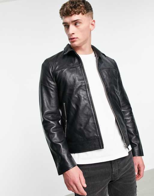 Bolongaro trevor slim 2024 fit leather jacket