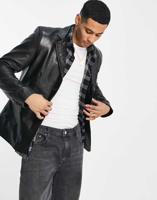 Bolongaro Trevor slim fit leather suit jacket ASOS