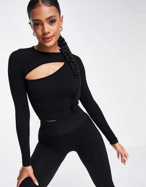 Women's Cut Out Detail Long Sleeve Gym Top