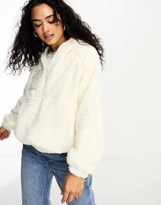 Bolongaro Trevor Sport half zip fleece in off white | ASOS