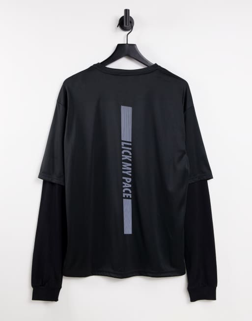 Bolongaro Trevor - Sport - Top double layer a maniche lunghe con scritta 