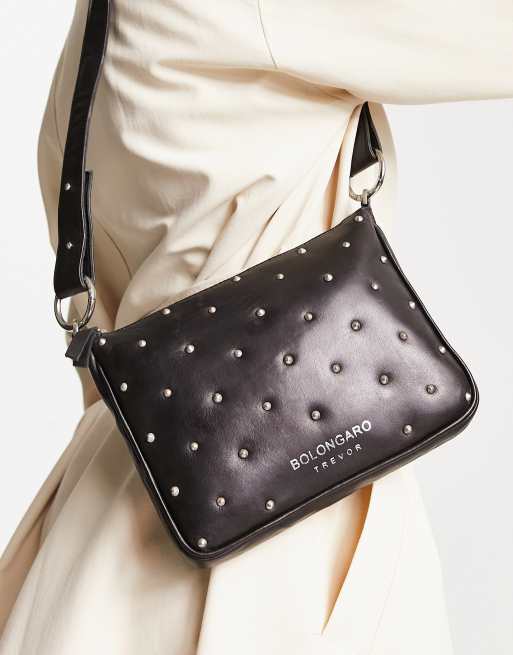 Bolongaro Trevor star stud detail crossbody bag in black, VolcanmtShops