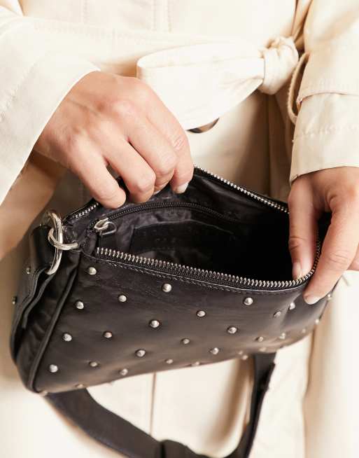 Black stud cross body bag sale