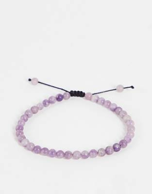 stone skull bracelet in lilac-Purple