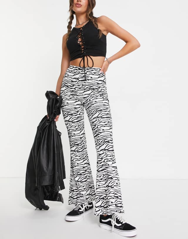 Bolongaro Trevor stretch kick flare pants in zebra