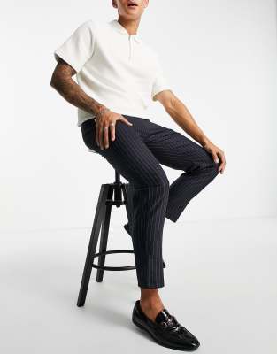 Bolongaro Trevor stripe tapered fit trousers with elasticated waist - ASOS Price Checker