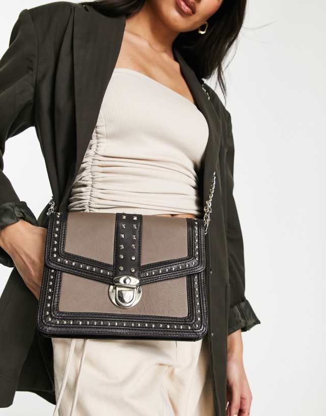 Bolongaro Trevor studded leather cross body bag in black