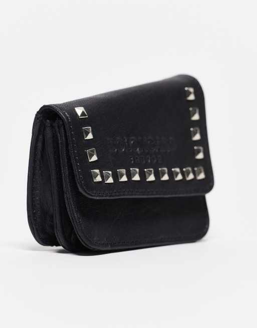 Black leather studded purse new arrivals