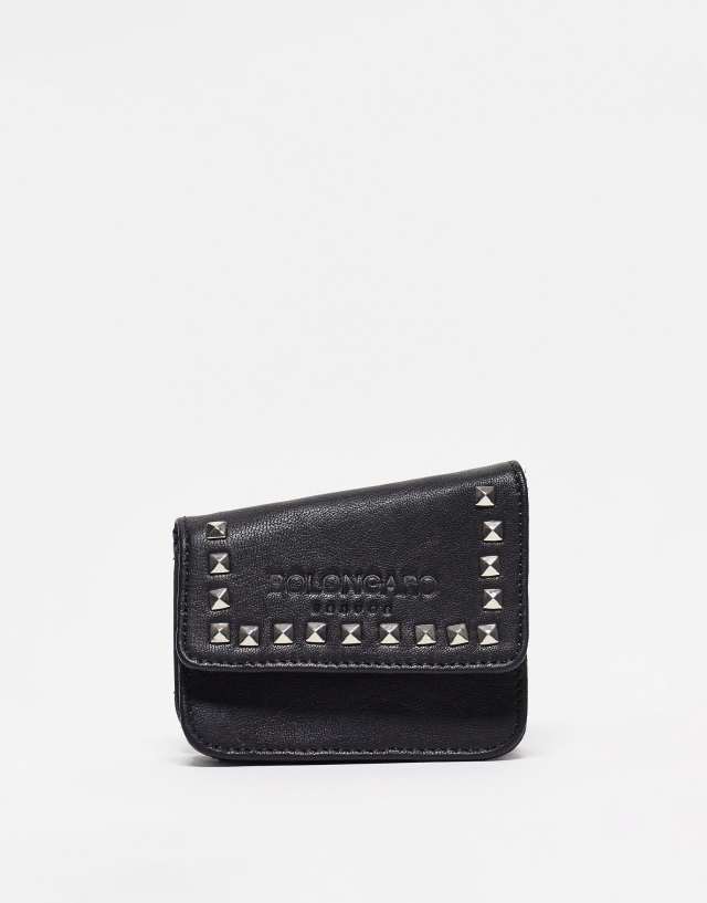 Bolongaro Trevor studded leather wallet in black