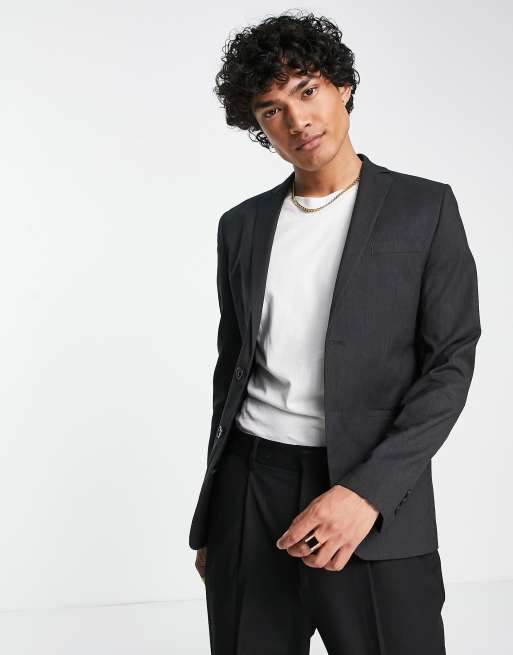 Bolongaro Trevor - Super skinny colbert in effen antraciet