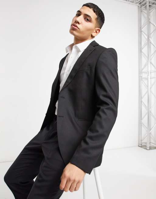 Bolongaro Trevor - Super skinny colbert in effen zwart