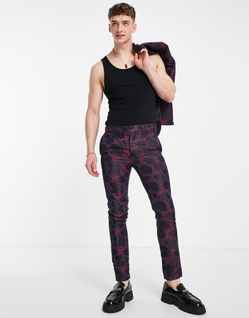 Floral skinny trousers hotsell