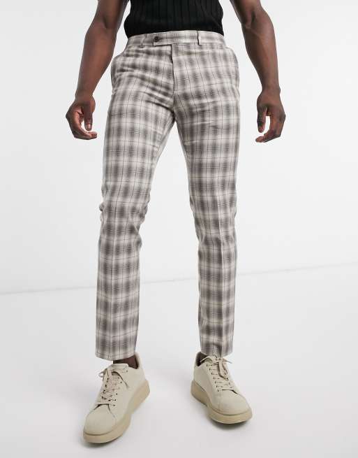 Skinny Check Suit Trousers