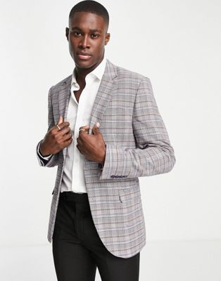 Bolongaro Trevor super skinny suit jacket in grey check  - ASOS Price Checker