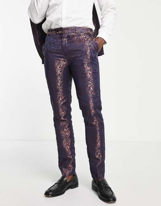 Super slim-fit printed suit trousers - Man