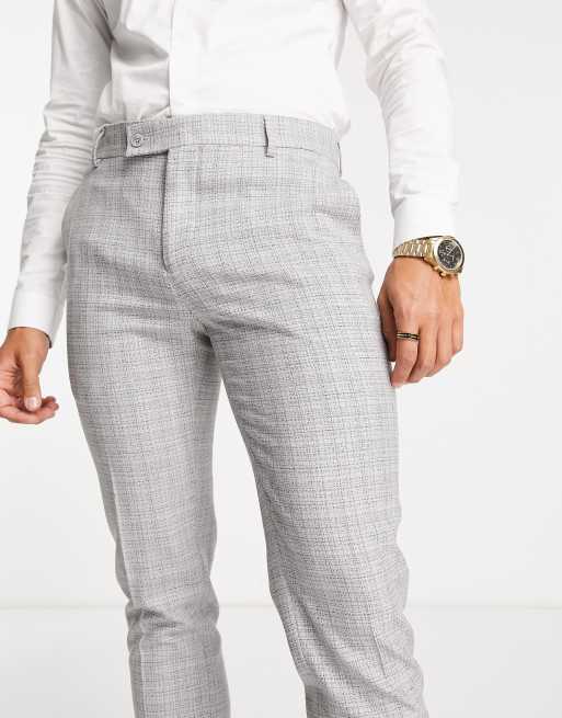 Bolongaro Trevor super skinny suit trousers in grey check | ASOS