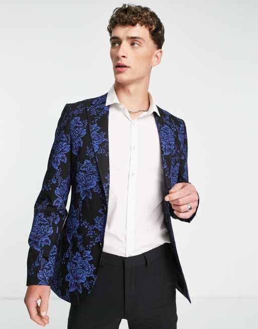Bolongaro Trevor – Superenge Anzugjacke mit Blumenmuster