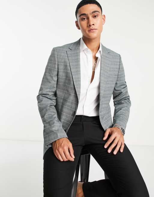Bolongaro Trevor – Superenge Anzugjacke mit großkariertem Muster
