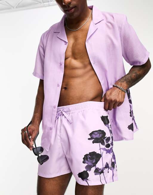 Bolongaro Trevor swim shorts in purple shadow rose