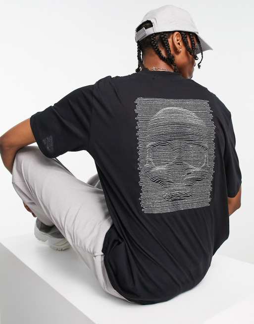 Bolongaro Trevor - T-shirt met opstaande hals en overline schedelprint in zwart