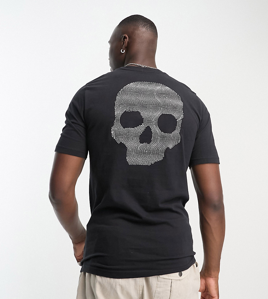 Bolongaro Trevor Plus static skull back print t-shirt in black and green-Multi