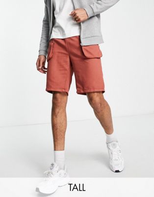 Bolongaro Trevor Tall Bagged Cargo Shorts In Rust-red