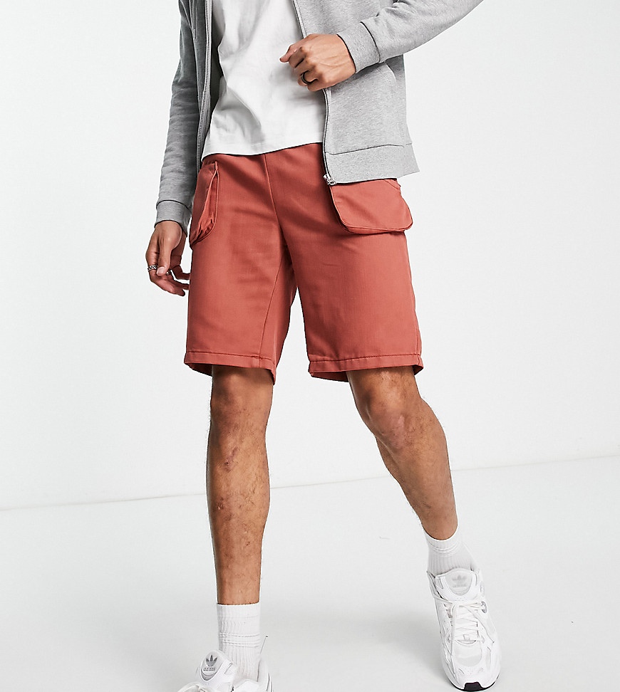 Bolongaro Trevor Tall bagged cargo shorts in rust-Red