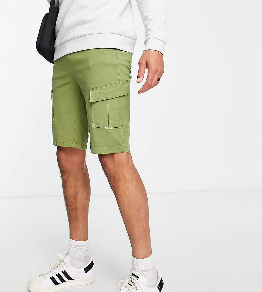 Bolongaro Trevor Tall cargo twill shorts in khaki-Green