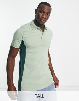 Bolongaro Trevor Tall colourblock polo shirt in green - ASOS Price Checker