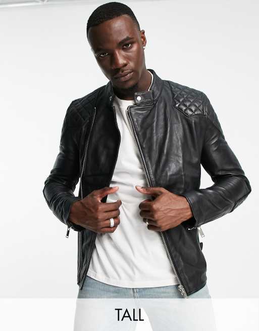 Bolongaro Trevor Tall – Gesteppte Bikerjacke aus Leder 