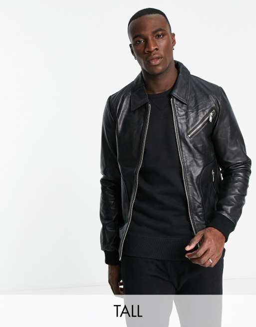 Bolongaro Trevor Tall Judson bomber leather jacket | ASOS