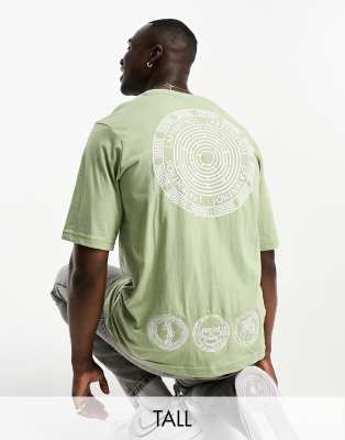 Bolongaro Trevor TALL oversized t-shirt with back print in green  - ASOS Price Checker