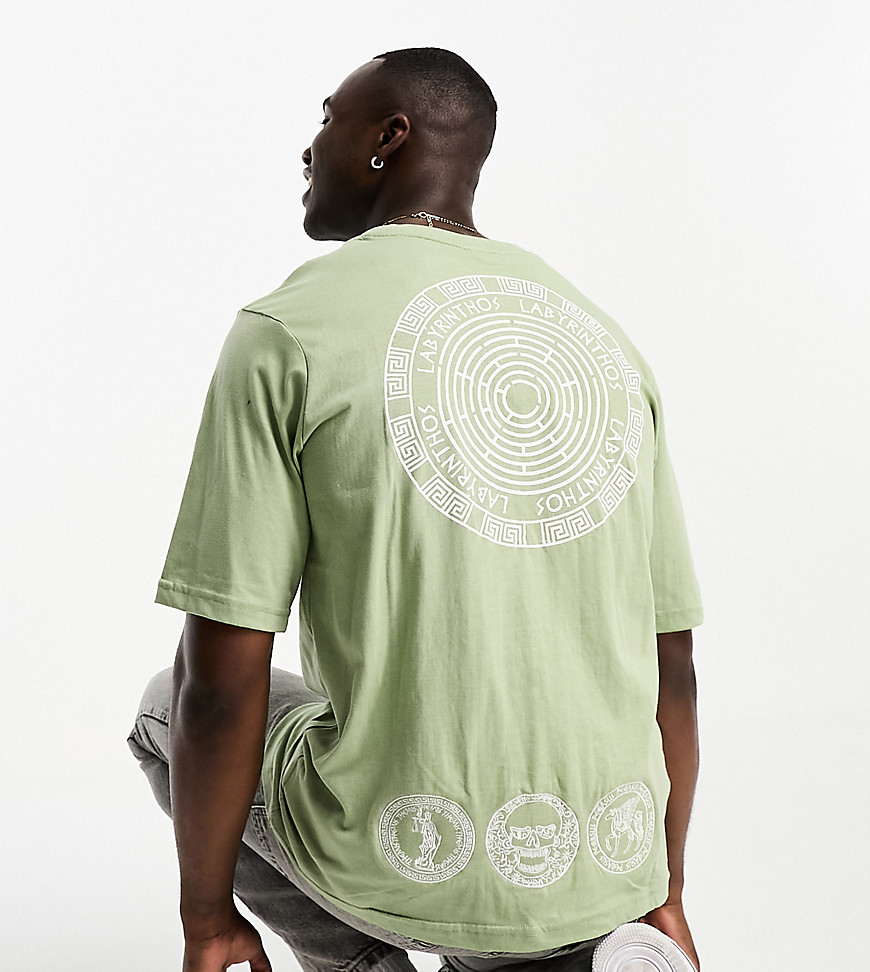 Bolongaro Trevor TALL oversized t-shirt with back print in green