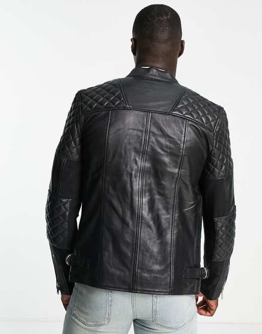 Bolongaro trevor quilted leather biker jacket hotsell