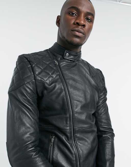 Bolongaro trevor quilted 2025 real leather jacket