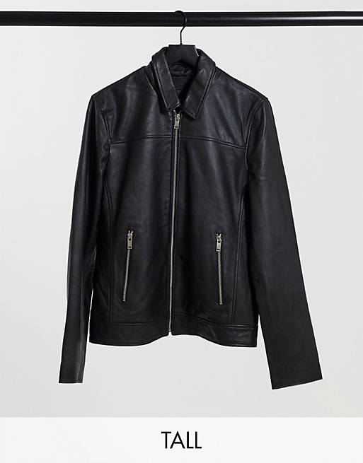 Bolongaro Trevor TALL slim fit leather jacket