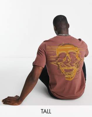 Bolongaro Trevor Tall statuc skull T-shirt in brown