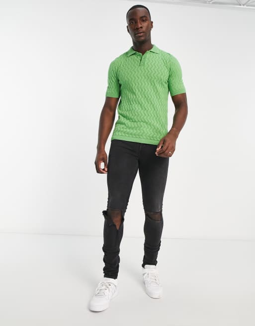 Bolongaro Trevor Tall wavy polo in green | ASOS