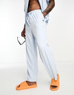Bolongaro Trevor Bolongaro Trevor textured beach trousers in niagara blue
