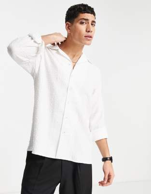 Bolongaro Trevor textured wide collar relaxed fit shirt