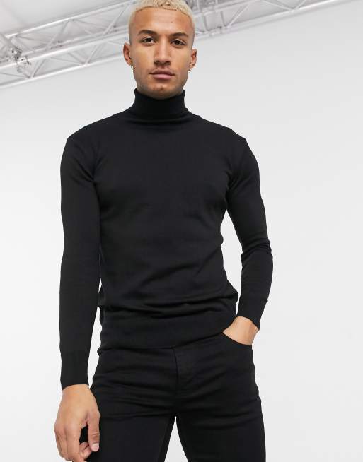 Bolongaro Trevor turtleneck sweater in black | ASOS