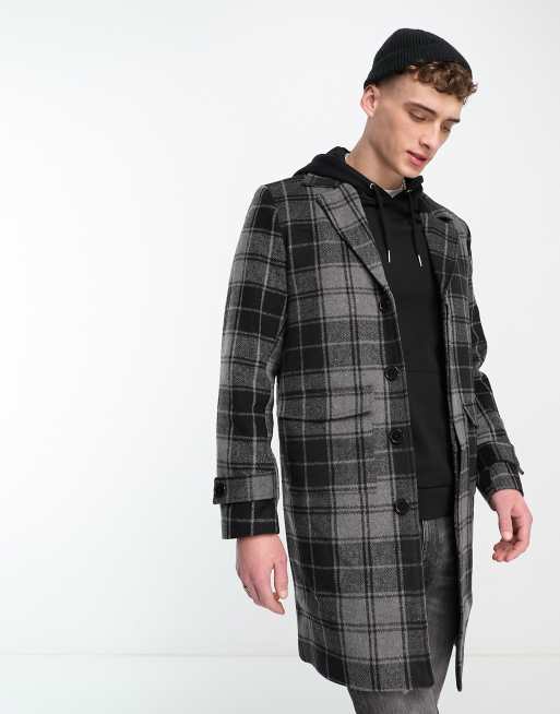 Checkered duster coat sale