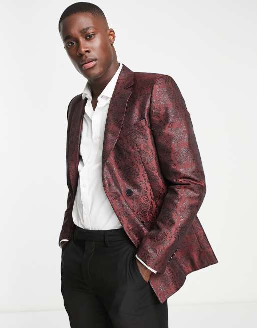 Velvet floral cheap blazer mens