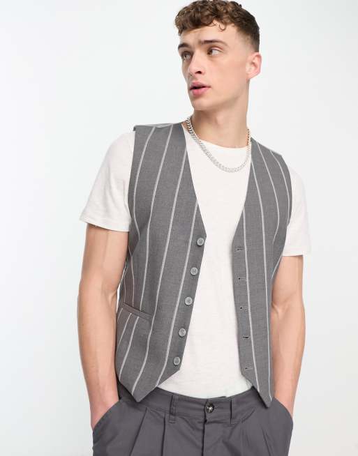 Bolongaro Trevor vest in gray pinstripe
